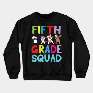 Animals Students Dabbing Back To School Fifth Grade Squad Crewneck Sweatshirt